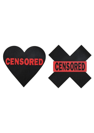 Eye Candy Peekaboo Pasties Censored Hearts & X's 2 Pair PK357