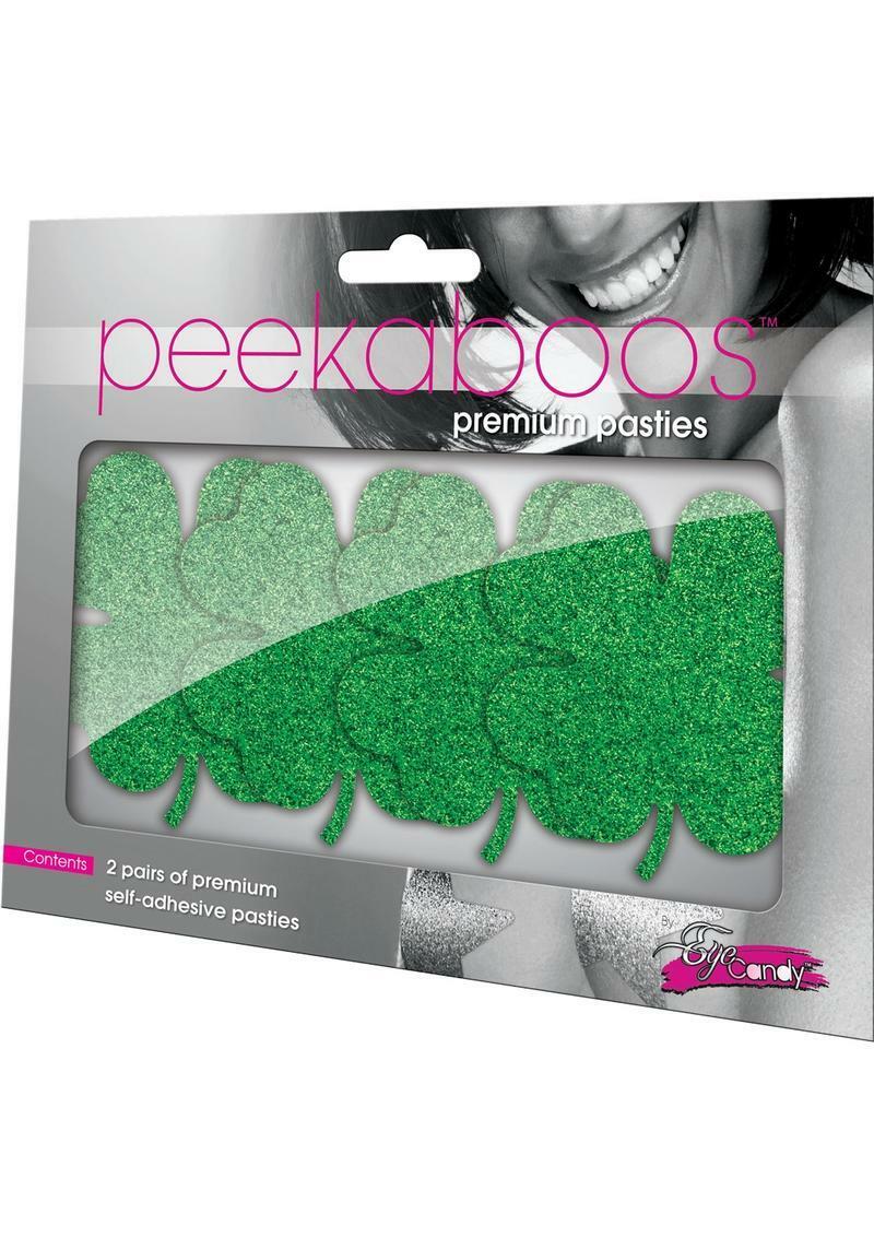 Eye Candy Peekaboo Pasties Shamrock & Roll Green Clover 2 Pair PK333