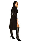 Roma The Queens Assassin Ninja Game of Thrones Black Hooded Dress Costume 4845