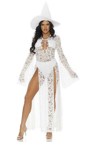 Sexy Forplay What A Good Witch White Lace Maxi Dress Costume 550345