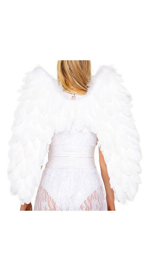 Roma White Deluxe Feathered Angel Wings Costume Accessory OS 5081