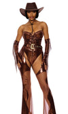 Sexy Forplay Best In The West Cowgirl 3pc Metallic Brown Western Costume 554886