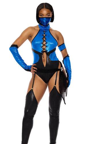 Sexy Forplay BRUTALITY! Video Game Character Mortal Kombat Blue Costume 554837