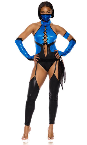 Sexy Forplay BRUTALITY! Video Game Character Mortal Kombat Blue Costume 554837