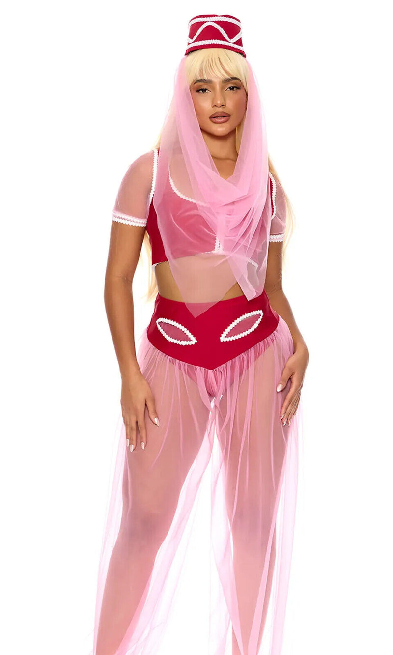 Sexy Forplay Dream Of Me TV Show Pink Jeannie 5pc Costume 554882