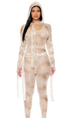 Sexy Forplay Wrap It Up Mummy Sheer Hooded Jumpsuit Costume 554889