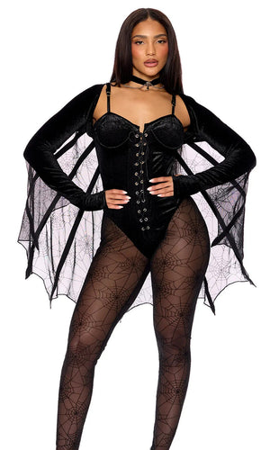 Sexy Forplay World Wide Web Spider 3pc Black Velvet Costume 554839