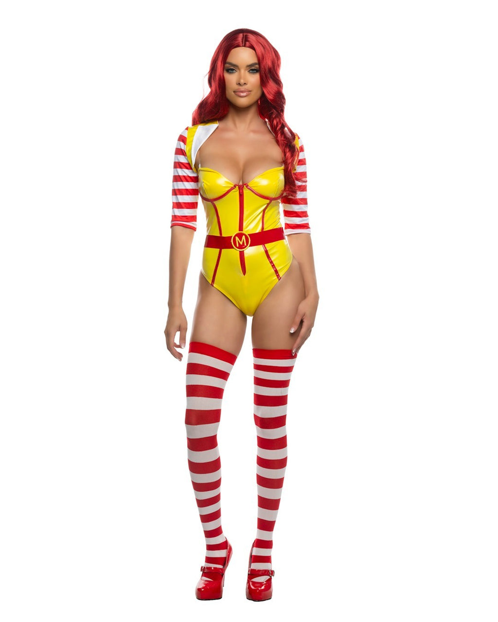 Roma 3pc Sexy Yummy Meal Babe Ronald McDonald Yellow Bodysuit Costume 6605