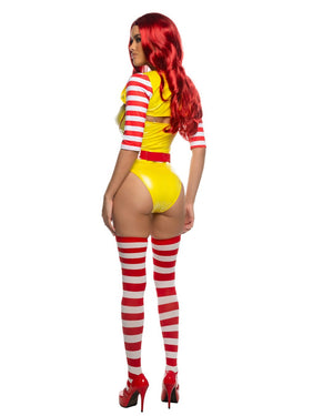 Roma 3pc Sexy Yummy Meal Babe Ronald McDonald Yellow Bodysuit Costume 6605