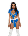 Roma 3pc Sexy Street Combat Cutie Video Game Chun-li Blue Costume 6584