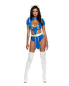 Roma 3pc Sexy Street Combat Cutie Video Game Chun-li Blue Costume 6584