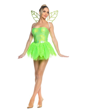 Roma 3pc Sexy Happy Thoughts Pixie Green Fairy  w/ Wings Costume 6571