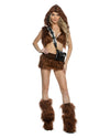 Roma 5pc Sexy Far Off Galaxy Warrior Brown Faux Fur Chewbacca Costume 6565