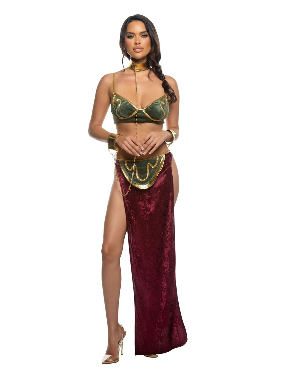 Roma 3pc Sexy Far Off Galaxy Princess Star Wars Leia Slave Costume 6563