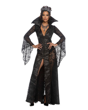 Roma 2pc Sexy Dark Realm Queen Vampire Black Gown Costume 6545