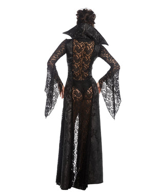 Roma 2pc Sexy Dark Realm Queen Vampire Black Gown Costume 6545