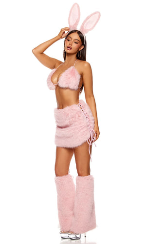 Sexy Forplay Hop To It Bunny 4pc Pink Faux Fur Costume 555362