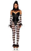 Sexy Forplay Clowning Clown 5pc Black Vinyl Costume 555265