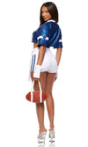 Sexy Forplay Touchdown Football Player 5pc Blue & White Costume 555346