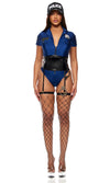 Sexy Forplay On Duty Police Officer 4pc Blue Cop Bodysuit Costume 555340