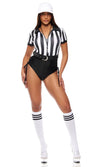 Sexy Forplay Time Out Referee Black / White Bodysuit 5pc Costume 555337