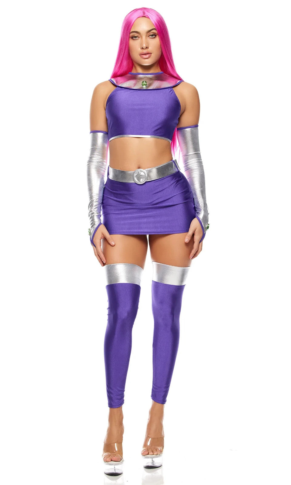 Sexy Forplay Star Princess Comic Hero Starfire Purple 5pc Costume 555334