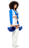Sexy Forplay Halftime Show Cheerleader 4pc White / Blue Costume 555332