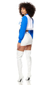 Sexy Forplay Halftime Show Cheerleader 4pc White / Blue Costume 555332