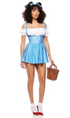 Sexy Forplay Yellow Brick Road Dorothy Blue Dress Wizard Oz  4pc Costume 555330