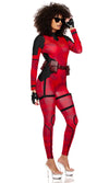 Sexy Forplay No Hero Comic Deadpool 4pc Red Jumpsuit Costume 555295