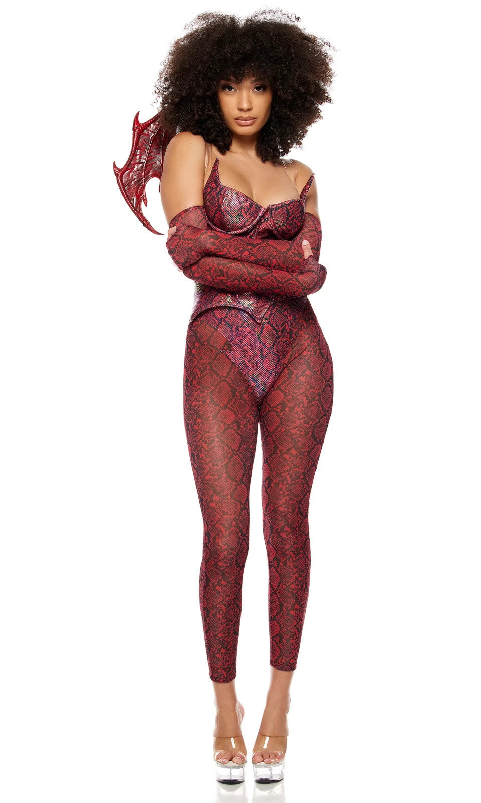 Sexy Forplay Slay Me Dragon 4pc Reptile Print Costume 555269