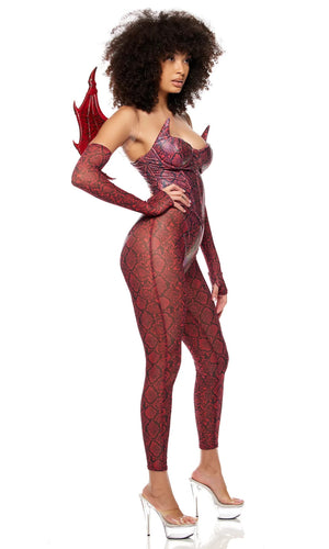Sexy Forplay Slay Me Dragon 4pc Reptile Print Costume 555269
