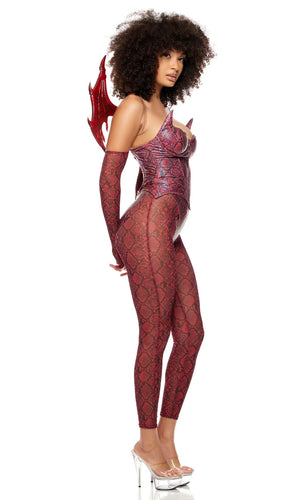 Sexy Forplay Slay Me Dragon 4pc Reptile Print Costume 555269