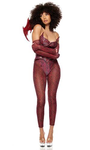 Sexy Forplay Slay Me Dragon 4pc Reptile Print Costume 555269