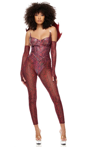 Sexy Forplay Slay Me Dragon 4pc Reptile Print Costume 555269