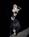 Roma Dark Skeleton Mermaid Sheer Bodysuit & Tulle Skirt 3pc Costume 6380