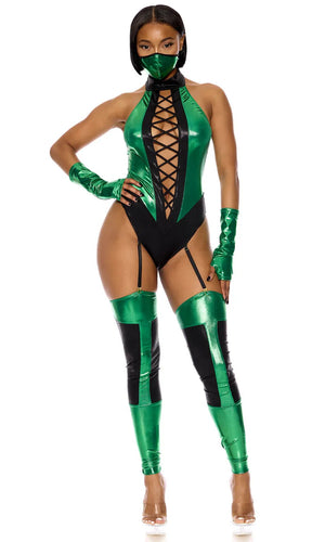 Sexy Forplay Flawless Victory Video Game Mortal Kombat Green Costume 554836