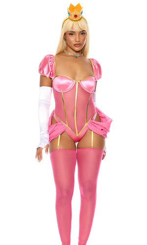 Sexy Forplay Just Peachy Princess Video Game Mario Bros 6pc Costume 554847