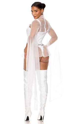 Sexy Forplay Galactic Princess White Bodysuit Leia Star Wars Costume 554843