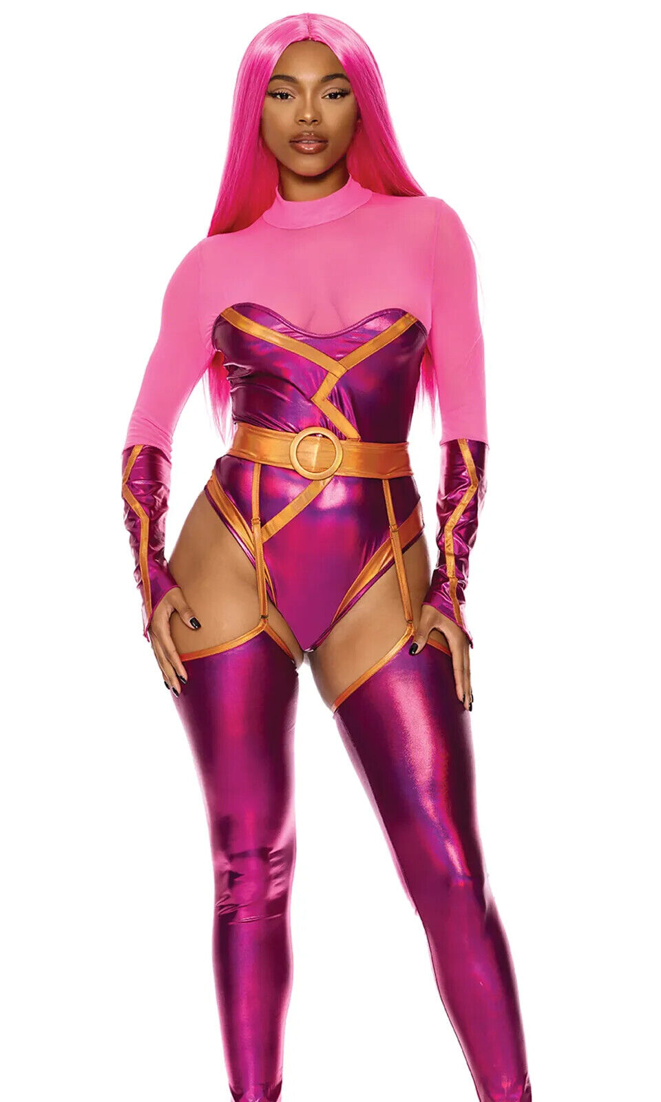 Sexy Forplay Hot As Lava Girl Cartoon Pink Bodysuit 3pc Costume 554897