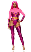 Sexy Forplay Hot As Lava Girl Cartoon Pink Bodysuit 3pc Costume 554897