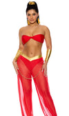 Sexy Forplay Royal Service Princess Jasmine Genie Slave Red 7pc Costume 554831