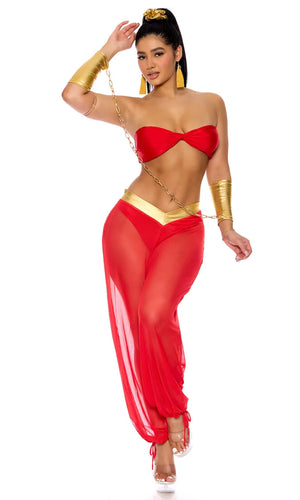 Sexy Forplay Royal Service Princess Jasmine Genie Slave Red 7pc Costume 554831