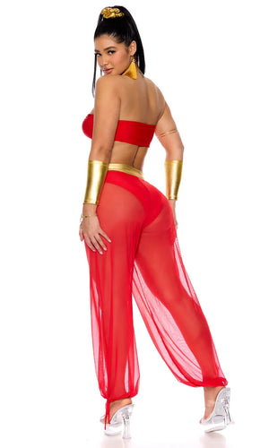 Sexy Forplay Royal Service Princess Jasmine Genie Slave Red 7pc Costume 554831