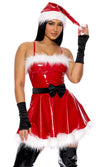 Sexy Forplay Winter Talent Santa Red Vinyl Dress 4pc Costume 554826