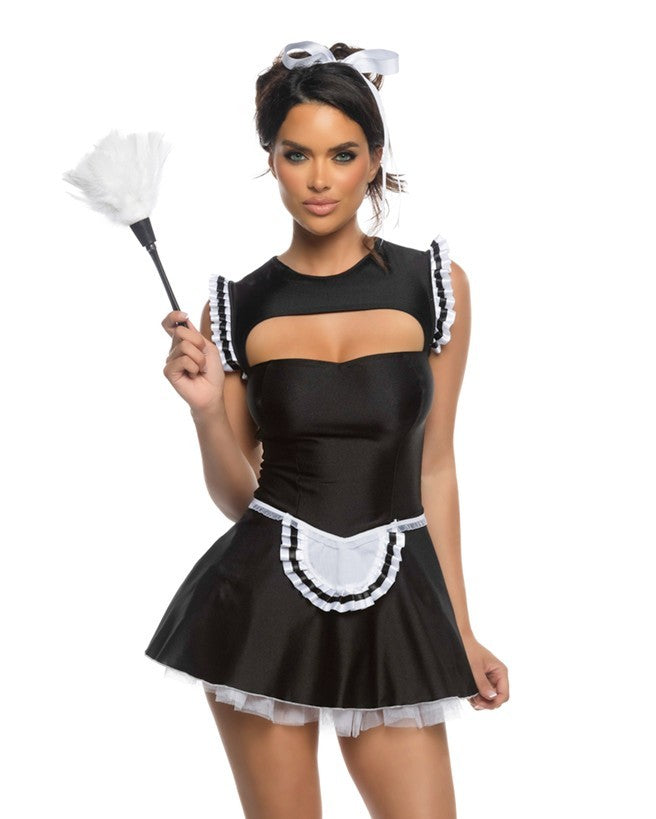 Roma 3pc Sexy Maison Mistress Maid Dress Costume Black & White 6616