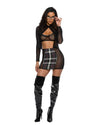 Roma 3pc Sexy Detention Diva Teacher Black Costume 6610