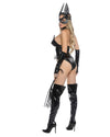 Roma 5pc Sexy Bunny Fetish Black Faux Leather Bodysuit Costume 6582