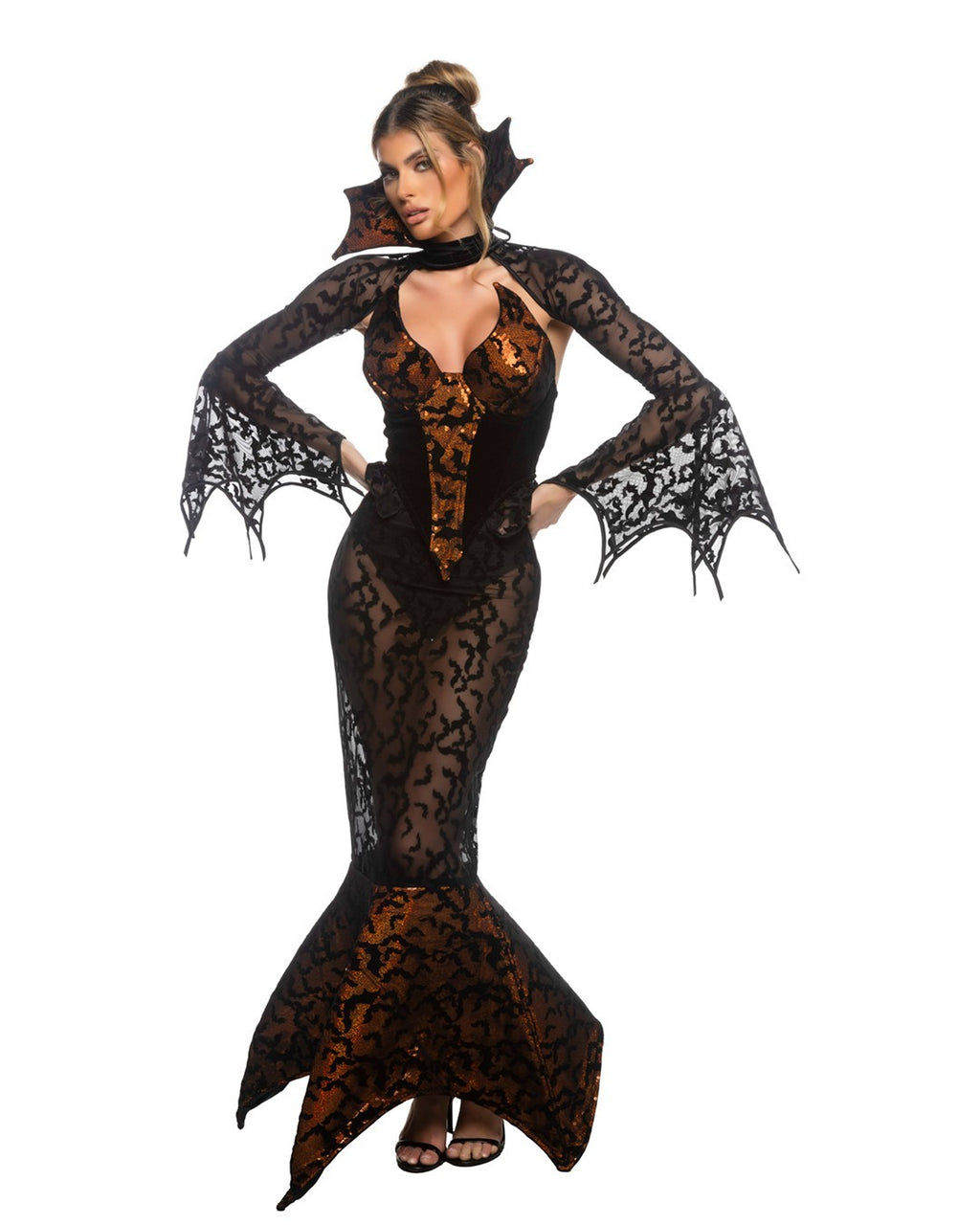 Roma 5pc Sexy Transylvania Bat Temptress Vampire Dress Costume 6579
