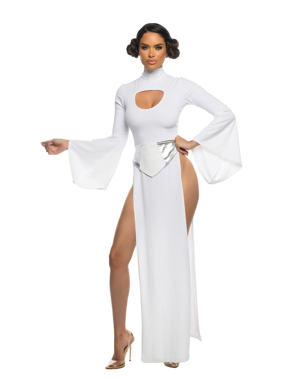 Roma 2pc Sexy Far Off Galaxy Heroine Star Wars Leia White DressCostume 6565